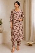 Zyra Label Floral Straight Kurta Co-Ord Set