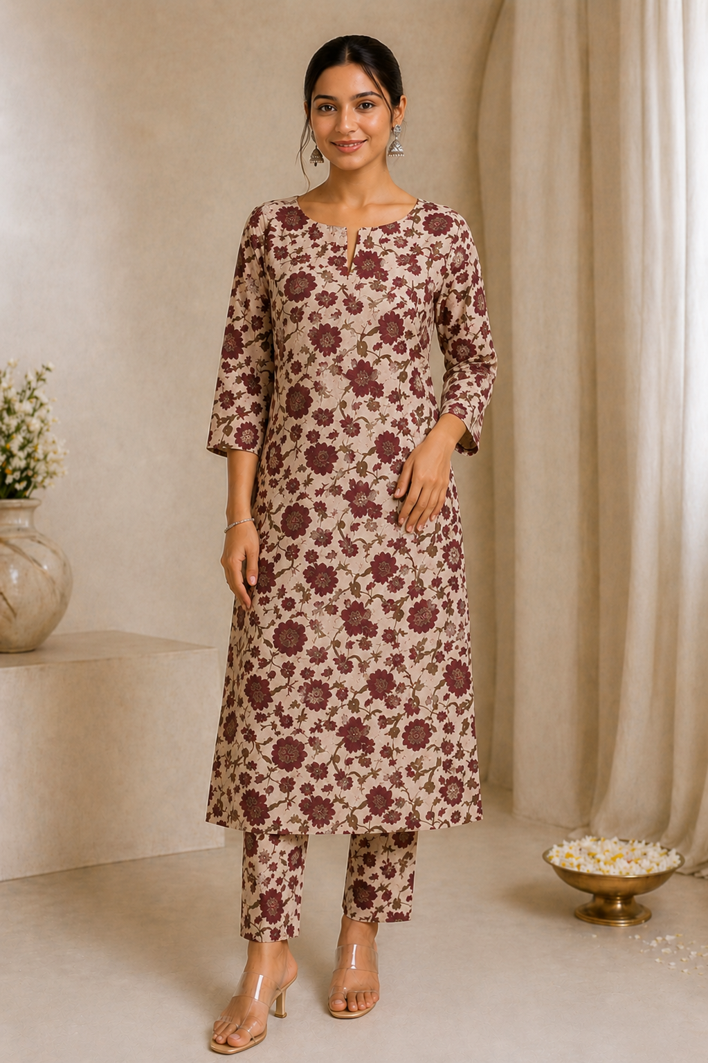 Zyra Label Floral Straight Kurta Co-Ord Set