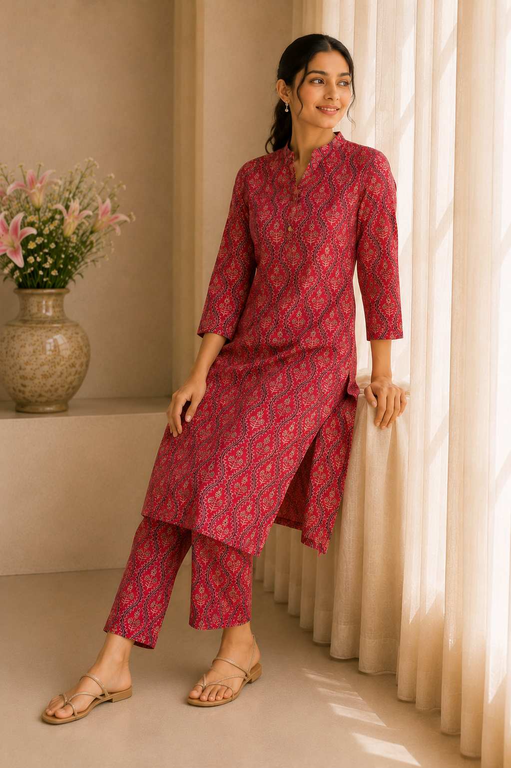 Zyra Label Ruby Bloom Printed Kurta Co-Ord Set