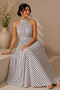 Halter Neck Flare Dress – Retro Polka Dot