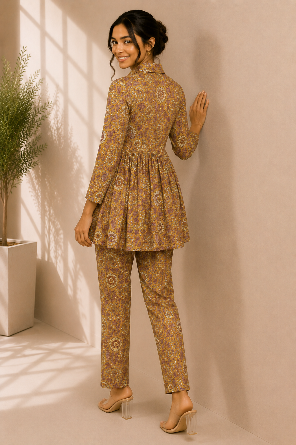 Floral Cotton Co-Ord Set – Golden Meadow