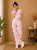 Classic Collar Premium Cotton Co-Ord Set – Blush Pink
